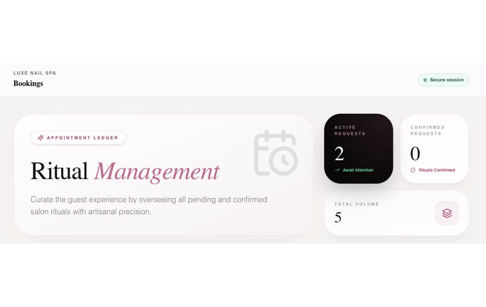 Booking walkthrough showing an appointment detail and edit flow